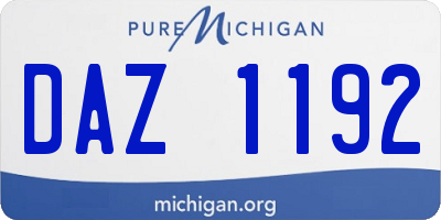 MI license plate DAZ1192