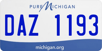 MI license plate DAZ1193