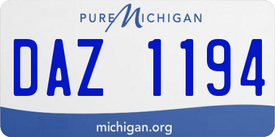 MI license plate DAZ1194