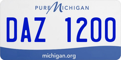 MI license plate DAZ1200