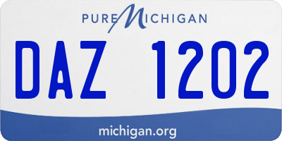 MI license plate DAZ1202