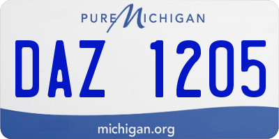 MI license plate DAZ1205