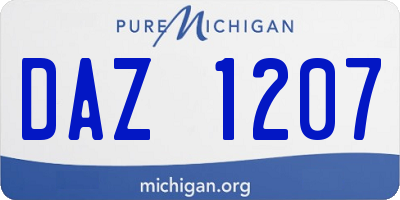 MI license plate DAZ1207