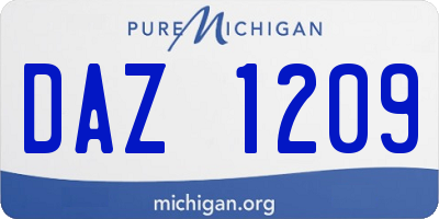 MI license plate DAZ1209