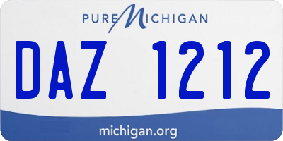 MI license plate DAZ1212