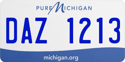 MI license plate DAZ1213