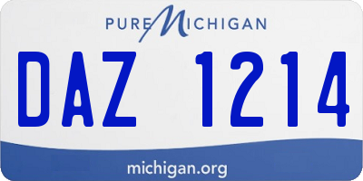 MI license plate DAZ1214