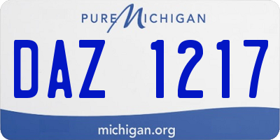 MI license plate DAZ1217