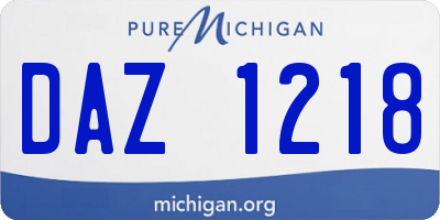 MI license plate DAZ1218