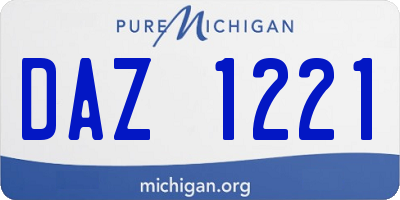 MI license plate DAZ1221