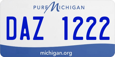 MI license plate DAZ1222