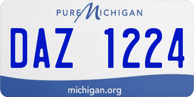 MI license plate DAZ1224