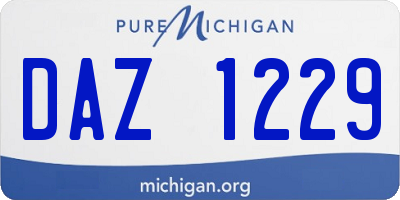 MI license plate DAZ1229