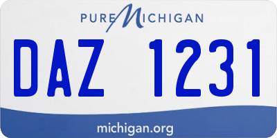 MI license plate DAZ1231