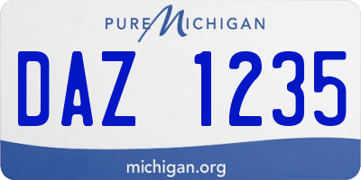 MI license plate DAZ1235