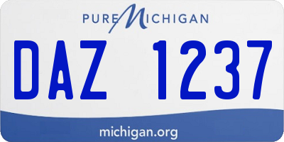 MI license plate DAZ1237