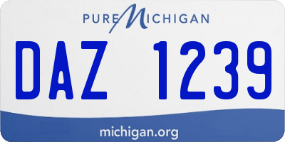 MI license plate DAZ1239