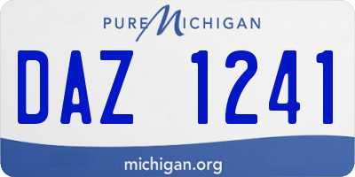 MI license plate DAZ1241
