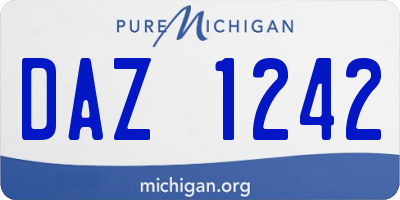 MI license plate DAZ1242