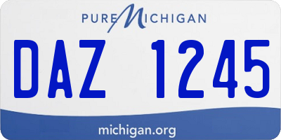 MI license plate DAZ1245