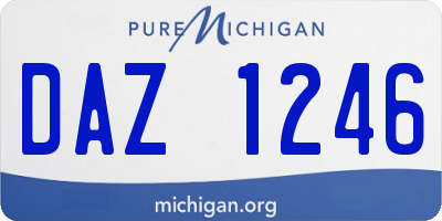 MI license plate DAZ1246