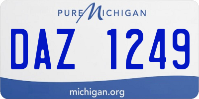 MI license plate DAZ1249