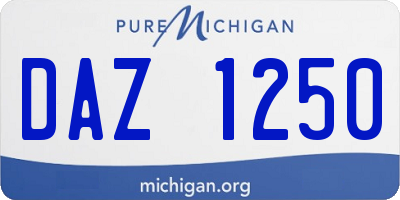 MI license plate DAZ1250