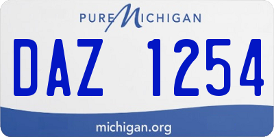 MI license plate DAZ1254