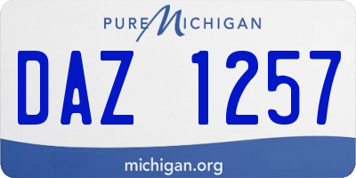 MI license plate DAZ1257
