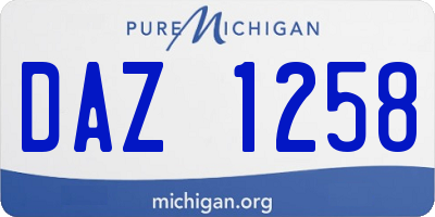 MI license plate DAZ1258