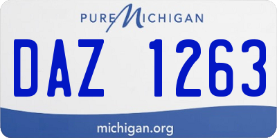 MI license plate DAZ1263