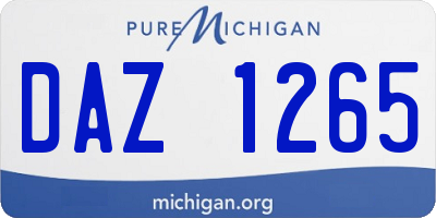 MI license plate DAZ1265