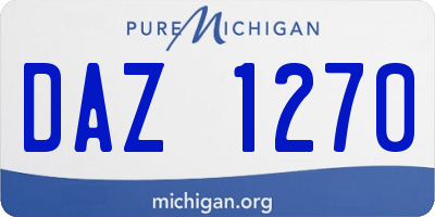 MI license plate DAZ1270