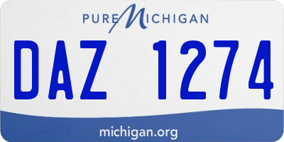 MI license plate DAZ1274