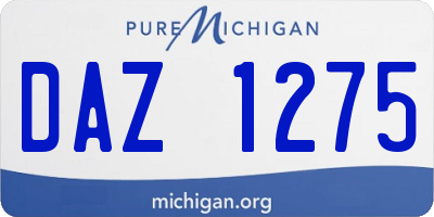 MI license plate DAZ1275