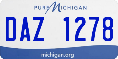 MI license plate DAZ1278