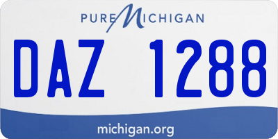 MI license plate DAZ1288