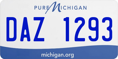 MI license plate DAZ1293