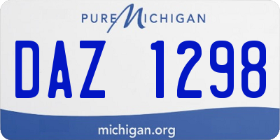 MI license plate DAZ1298