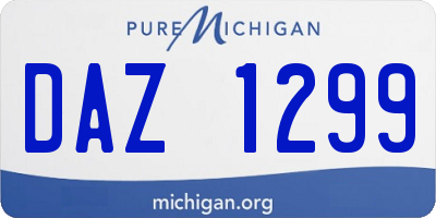 MI license plate DAZ1299