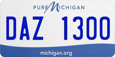 MI license plate DAZ1300