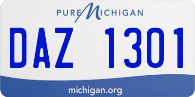 MI license plate DAZ1301