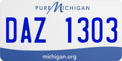 MI license plate DAZ1303