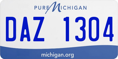 MI license plate DAZ1304
