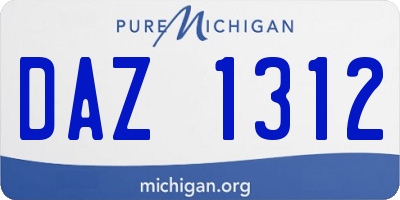 MI license plate DAZ1312