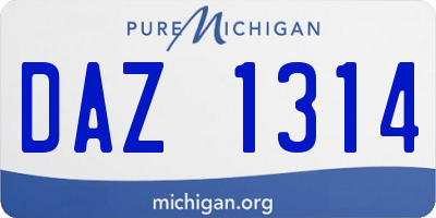 MI license plate DAZ1314