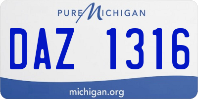 MI license plate DAZ1316