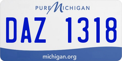 MI license plate DAZ1318