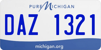 MI license plate DAZ1321