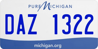 MI license plate DAZ1322